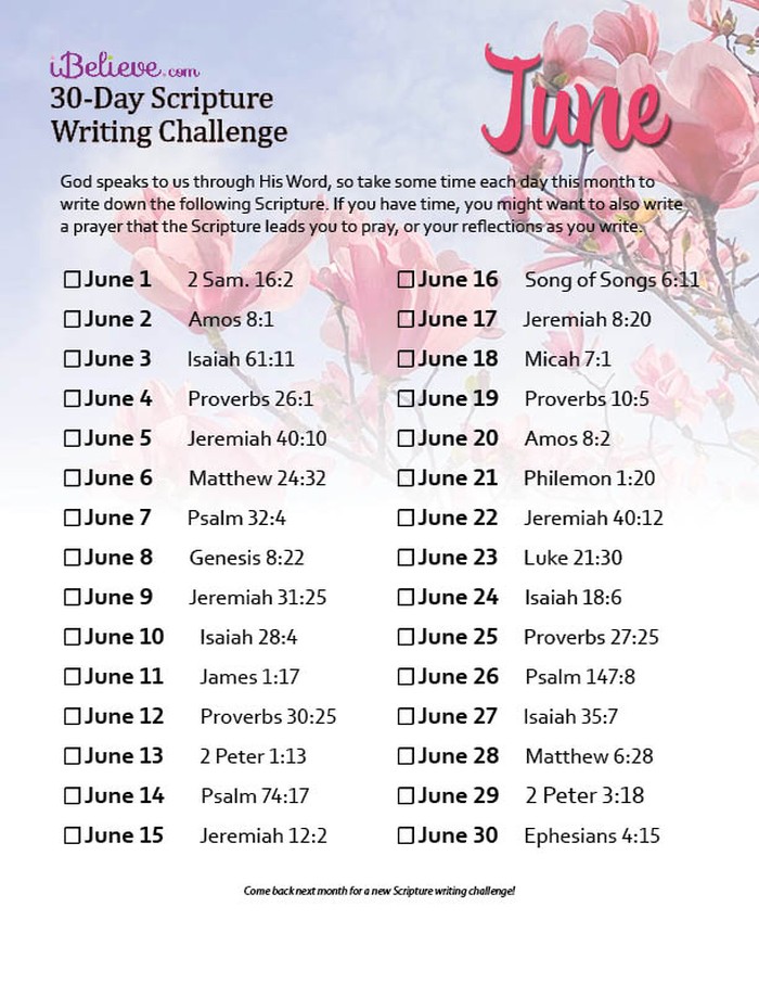 June Scripture Writing Challenge (2023)