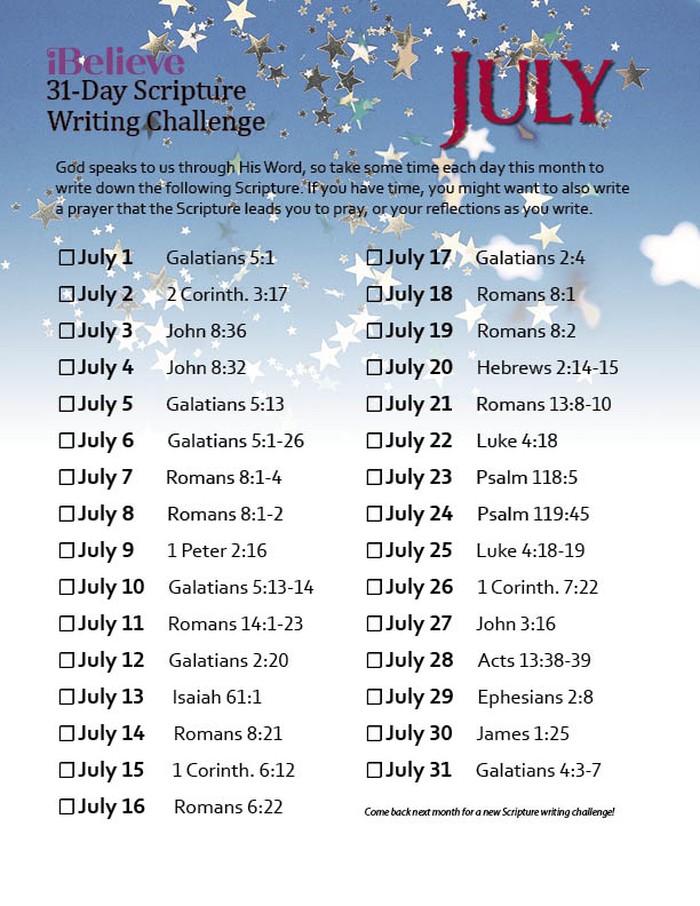 July Scripture Writing Challenge (2023)