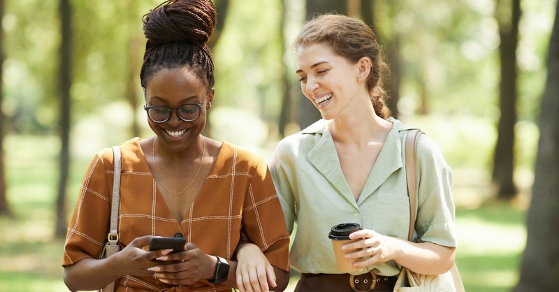 Two friends chatting