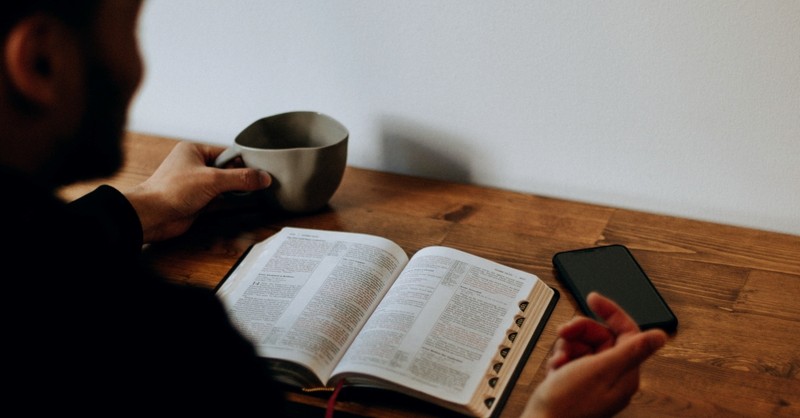 Man reading the Bible