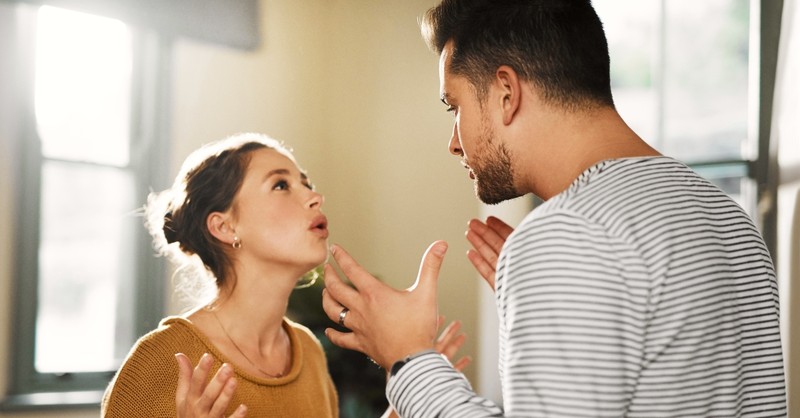 Husband and wife fighting