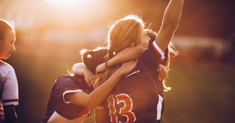 Girls sports team game